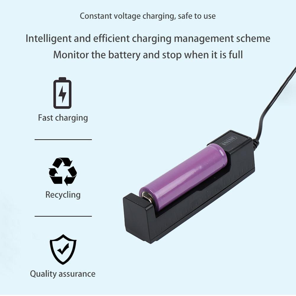 Vape Battery 18650 - ユニバーサル18650バッテリー充電器 USBスマートシングルスロット 26650 14500 16340 3.7V