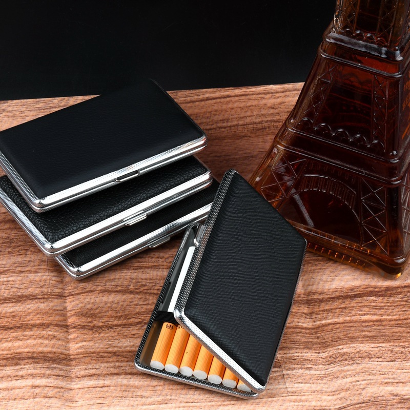 Smoking & Vaping Accessories - 新型5.5スリムメタルレザータバコケース20本収納携帯用パーソナライズドクリエイティブ収納タバコボックス喫煙アクセサリー
