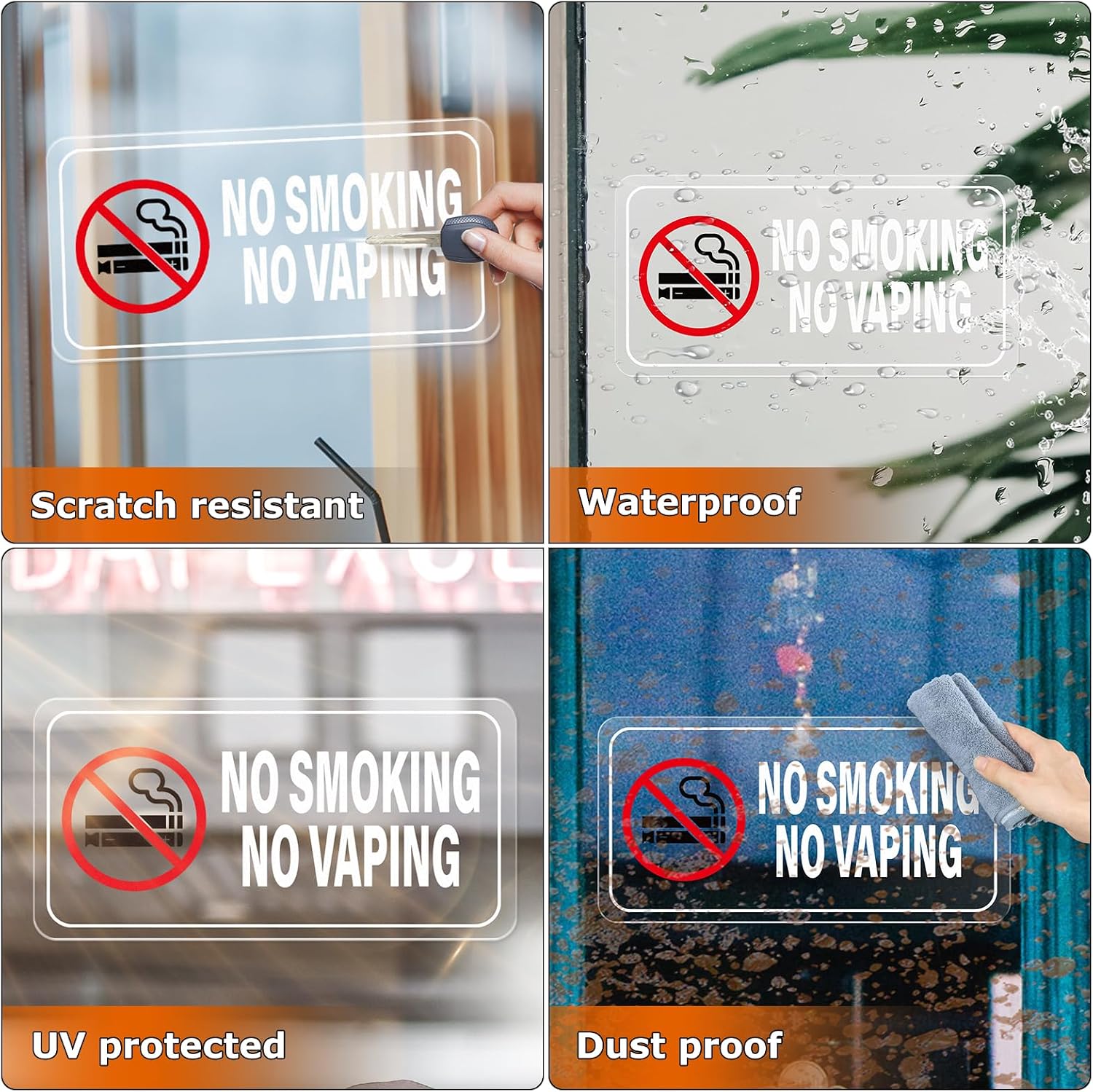10枚入り「喫煙禁止・電子タバコ禁止」ステッカー。防水仕様の - Vaping Area のレビューと価格