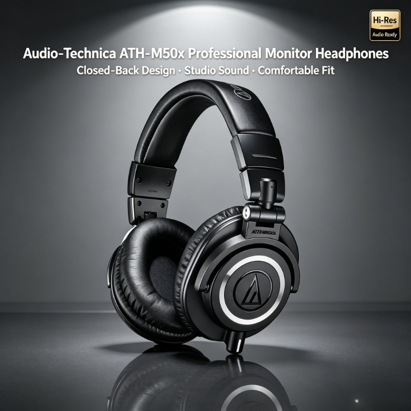 オーディオテクニカ ATH-M50X：オーバーイヤー型、密閉 - Audio Technica Headphone Ath-M50X のレビューと価格