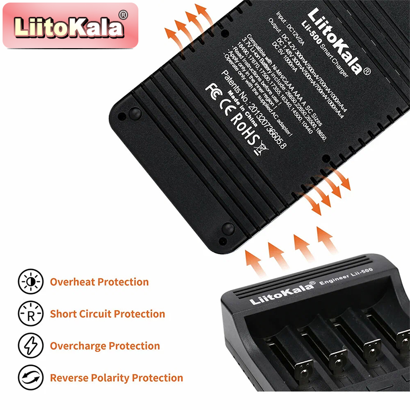 LiitoKala Lii-500 バッテリー充電器 4スロ - Vape Battery 18650 のレビューと価格